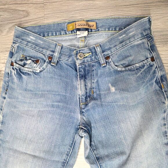 VTG Y2K 2006 Old Navy Ultra Low Rise Distressed Boot Cut Jeans Size 1 - Picture 2 of 7